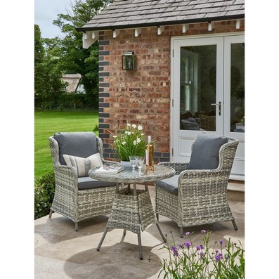 Wroxham Garden Bistro Set By Handpicked 2 Seats Grey Cushions