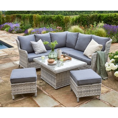 Wroxham Garden Corner Sofa By Handpicked 6 Seats Grey Cushions