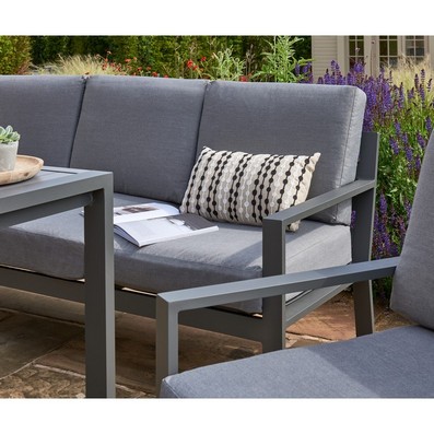 Product photograph of Titchwell Garden Patio Dining Set By Handpicked - 7 Seats Grey Cushions from QD stores