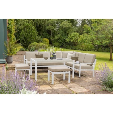 Product photograph of Titchwell Garden Corner Sofa By Handpicked - 7 Seats Beige Cushions from QD stores