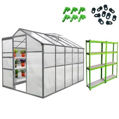 Product photograph of Raven Crescive 6 X 10 Apex Greenhouse Racking Set - Classic Polycarbonate from QD stores