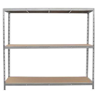 Product photograph of Galvanised Steel Mdf Shelving Unit 200cm - Silver Heavy Duty 200cm By Raven from QD stores