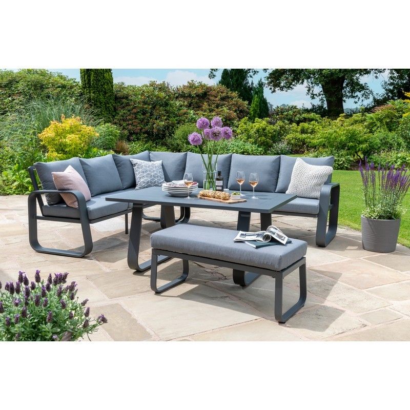 Babingley Garden Corner Sofa by Handpicked - 8 Seats Grey Cushions