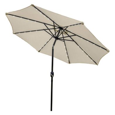 Product photograph of Solar Led Tilt Garden Parasol By Raven - 2 7m Cream from QD stores