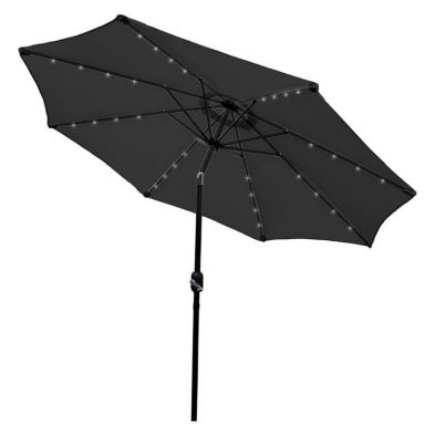 Product photograph of Solar Led Tilt Garden Parasol By Raven - 2 7m Grey from QD stores