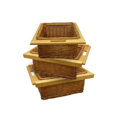 Product photograph of Wicker Kitchen Baskets 3 Drawers 30cm - Brown Set Of Three 50cm Wicker Kitchen By Raven from QD stores