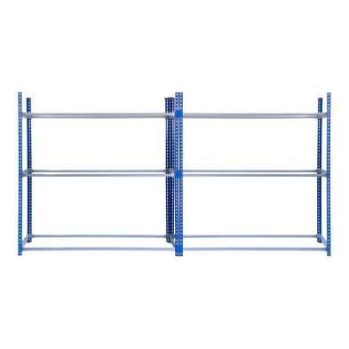 Product photograph of Steel Mdf Shelving Units 185cm - Blue Set Of Two T-rax Tyre Racking 180cm By Raven from QD stores