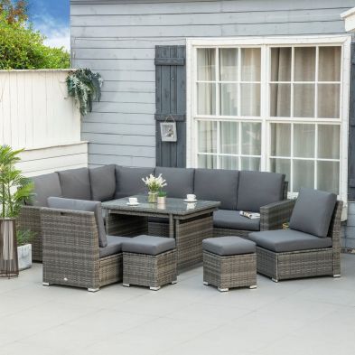 Product photograph of Outsunny Seven-piece Rattan Garden Sofa Set from QD stores