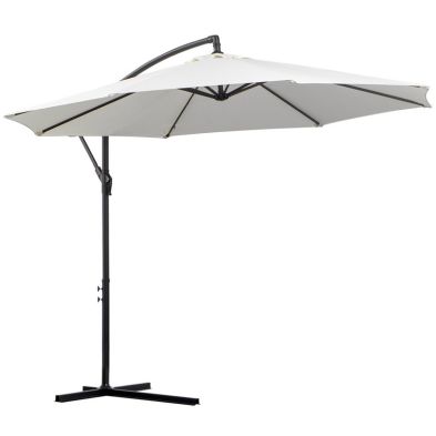 Product photograph of Outsunny 3m Banana Umbrella Parasol-cream White from QD stores