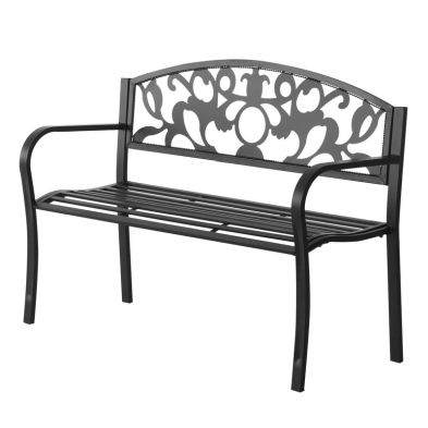 Product photograph of Outsunny Metal Frame Bench 128lx50wx91h Cm Net Weight 12kg-black from QD stores