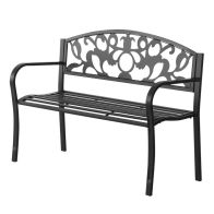 See more information about the Outsunny Metal Frame Bench 128Lx50Wx91H cm Net Weight 12Kg-Black