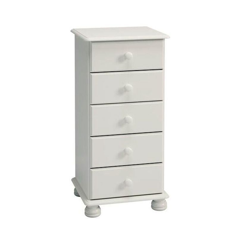 Barnaby White Tall Boy Chest Of 5 Drawers Buy Online At Qd Stores