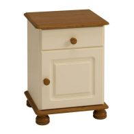 See more information about the Barnaby Bedside Cream & Pine 1 Door 1 Drawer