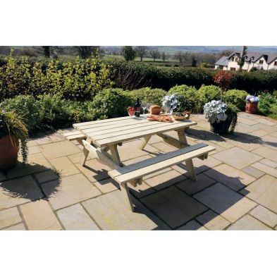 Laura Garden Picnic Table By Zest 6 Seats