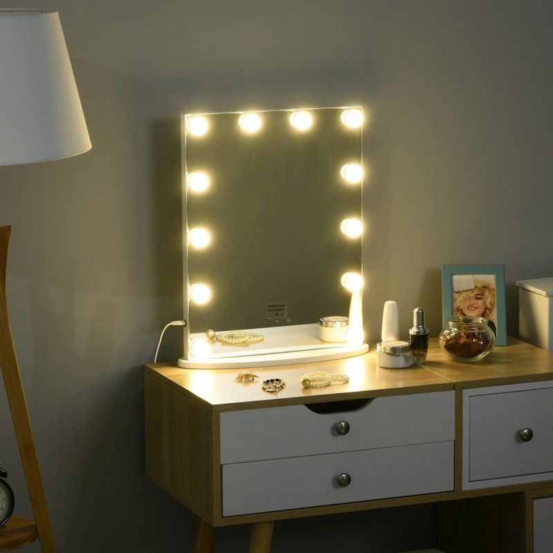Homcom Hollywood Mirror With Lights For Makeup Dressing Table