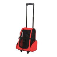 See more information about the PawHut Pet Travel Backpack Bag Cat Puppy Dog Carrier w/ Trolley and Telescopic Handle Portable Stroller Wheel Luggage Bag (Red)