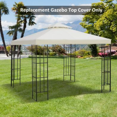 Product photograph of Outsunny Gazebo Replacement Canopy 3x3 M-cream White from QD stores