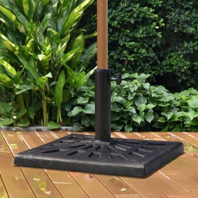 Product photograph of Outsunny Patio Umbrella Stand Parasol Base 15kg Square Bronze from QD stores