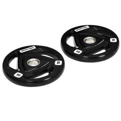 See more information about the Olympic 2 x 10kg With 5cm Core Hole Weight Plates Steel & Rubber Black by Sportnow