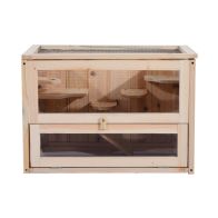 See more information about the Pawhut Wooden Hamster Cage Mouse Mice Rodent Small Animals Hutch Exercise Play House 60 X 35 X 42cm