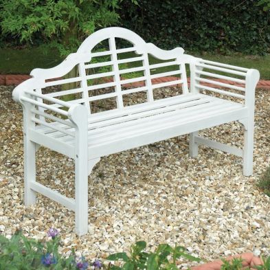 Lutyens Style Garden Bench Off White