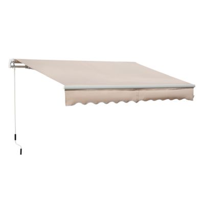Product photograph of Outsunny 4x2 5m Manual Awning Window Door Sun Weather Shade With Handle Beige from QD stores