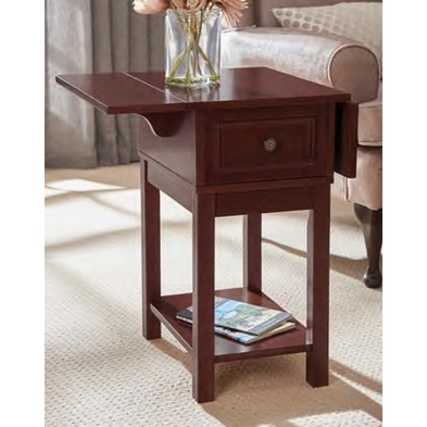 Product photograph of Kilburn Single Drawer Lounge Table - Mahogany Colour from QD stores