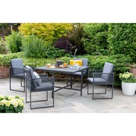 See more information about the Sheringham Garden Patio Dining Set by E-Commerce - 4 Seats Grey Cushions