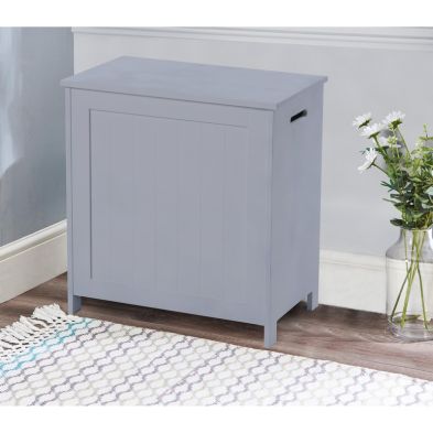 Product photograph of Essentials Hamper White 1 Door from QD stores