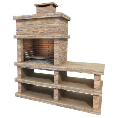 Product photograph of Londres Light Stone Masonry Garden Charcoal Bbq By Callow from QD stores