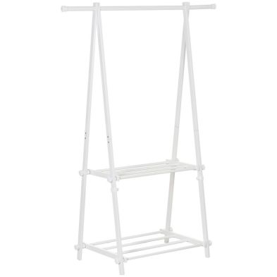 See more information about the Homcom Steel Freestanding Clothes Rail With 2 Shelves White