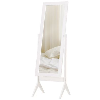 Product photograph of Homcom Freestanding Dressing Mirror Bedroom Tall Adjustable Angle 148x47cm White from QD stores