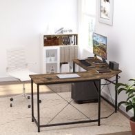 See more information about the Homcom Corner Gaming Desk L-Shape Computer PC Workstation Home Office Three Worktop Writing Table 150 x 150 x 75 cm