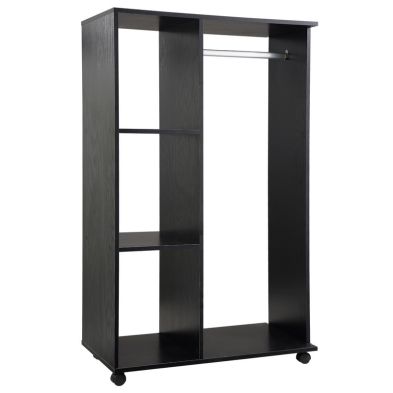 Product photograph of Homcom Single Rail Shelf Open Wardrobe - Black from QD stores