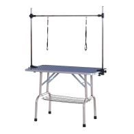 See more information about the Pawhut Adjustable Dog Grooming Table Rubber Top 2 Safety Slings Mesh Storage Basket Heavy Metal Blue 107 X 60 X 170cm