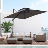 See more information about the Outsunny Cantilever Parasol 360 Degree Rotation Angle Adjustment Outdoor Market Garden Umbrella - Dark Grey