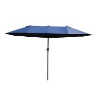See more information about the Outsunny Double-Side Umbrella Parasol Diameter 2.7X4.6Wx2.4H M-Blue