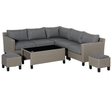 Product photograph of Outsunny 8 Pcs Outdoor Pe Rattan Sofa Set from QD stores