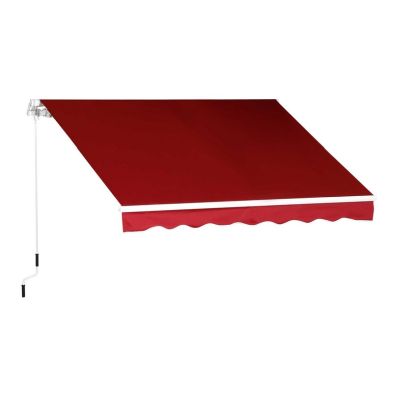 Product photograph of Outsunny Manual Retractable Patio Awning Shelter Uv Protection 2 5mx2m from QD stores