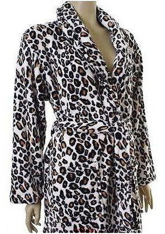 Leopard Print Soft Fleece Dressing Gown | boohoo