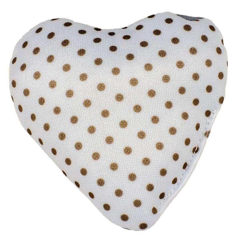 Heart Shaped Lavendar Bag Brown Dots