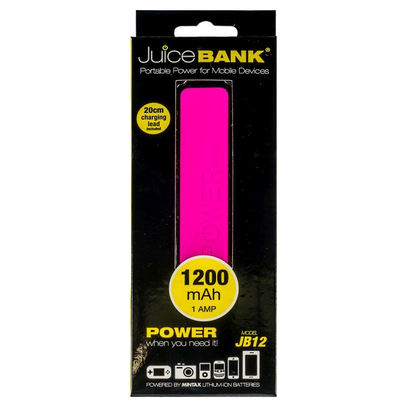 Power Bank Charger 1200mAh (Pink)