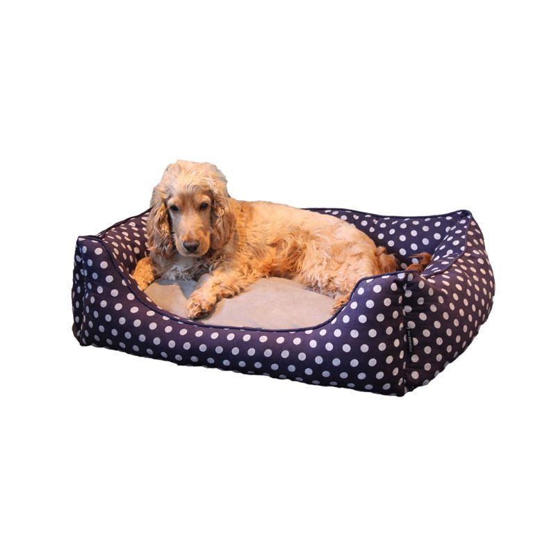 Large Polka Dot Dog Pet Bed (Blue)