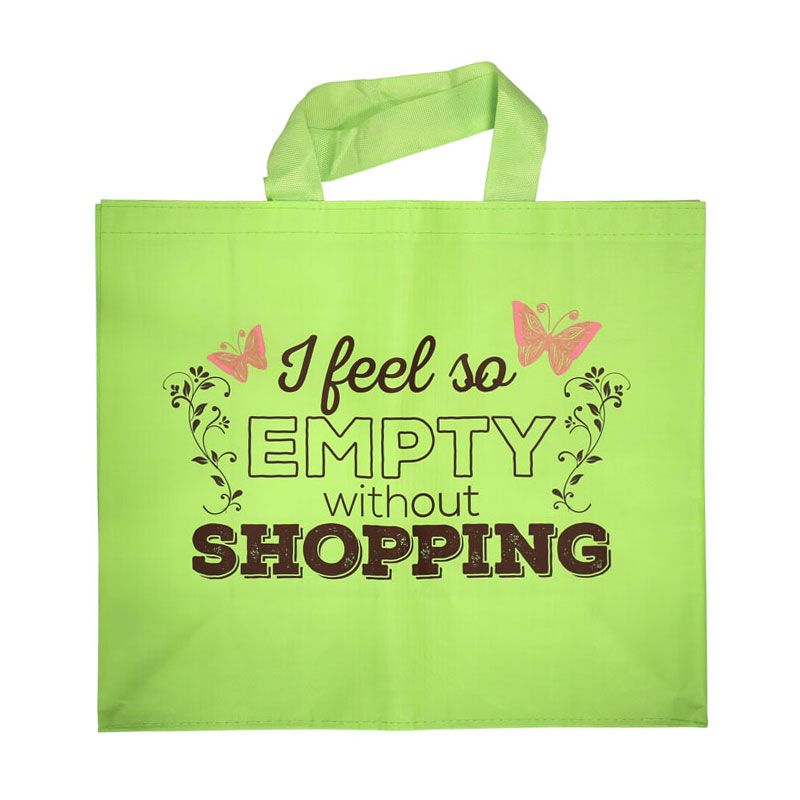 Woven Shopping Bag - I Feel So Empty Without Shopping