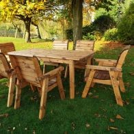 See more information about the Charles Taylor 6 Seat Rectangular Table Chairs Scandinavian Redwood Garden Furniture