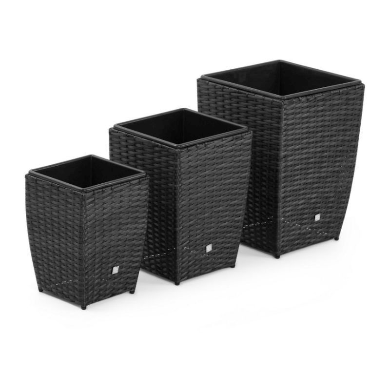 Set of 3 Square Garden Planters Grey - Buy Online at QD Stores