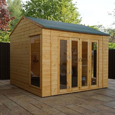 Product photograph of Mercia Vermont 9 11 X 8 1 Reverse Apex Summerhouse - Premium Dip Treated Shiplap from QD stores
