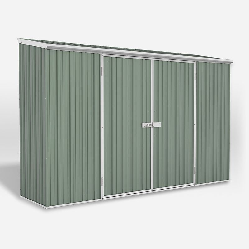 Absco 9' 10" x 4' 11" Pent Shed Steel Pale Eucalyptus - Classic