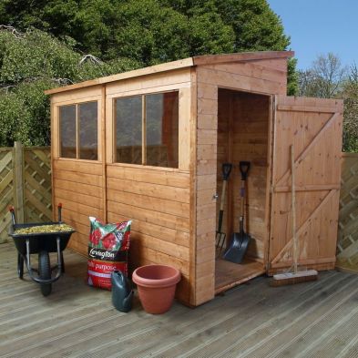Product photograph of Mercia Premier 4 3 X 8 5 Pent Shed - Premium Dip Treated Shiplap from QD stores