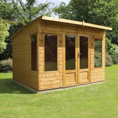 Product photograph of Mercia Helios 9 11 X 9 7 Curved Summerhouse - Premium Dip Treated Shiplap from QD stores